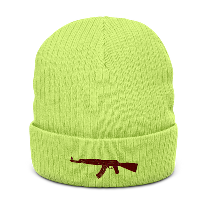 Gerippte Strickmütze "AK47"