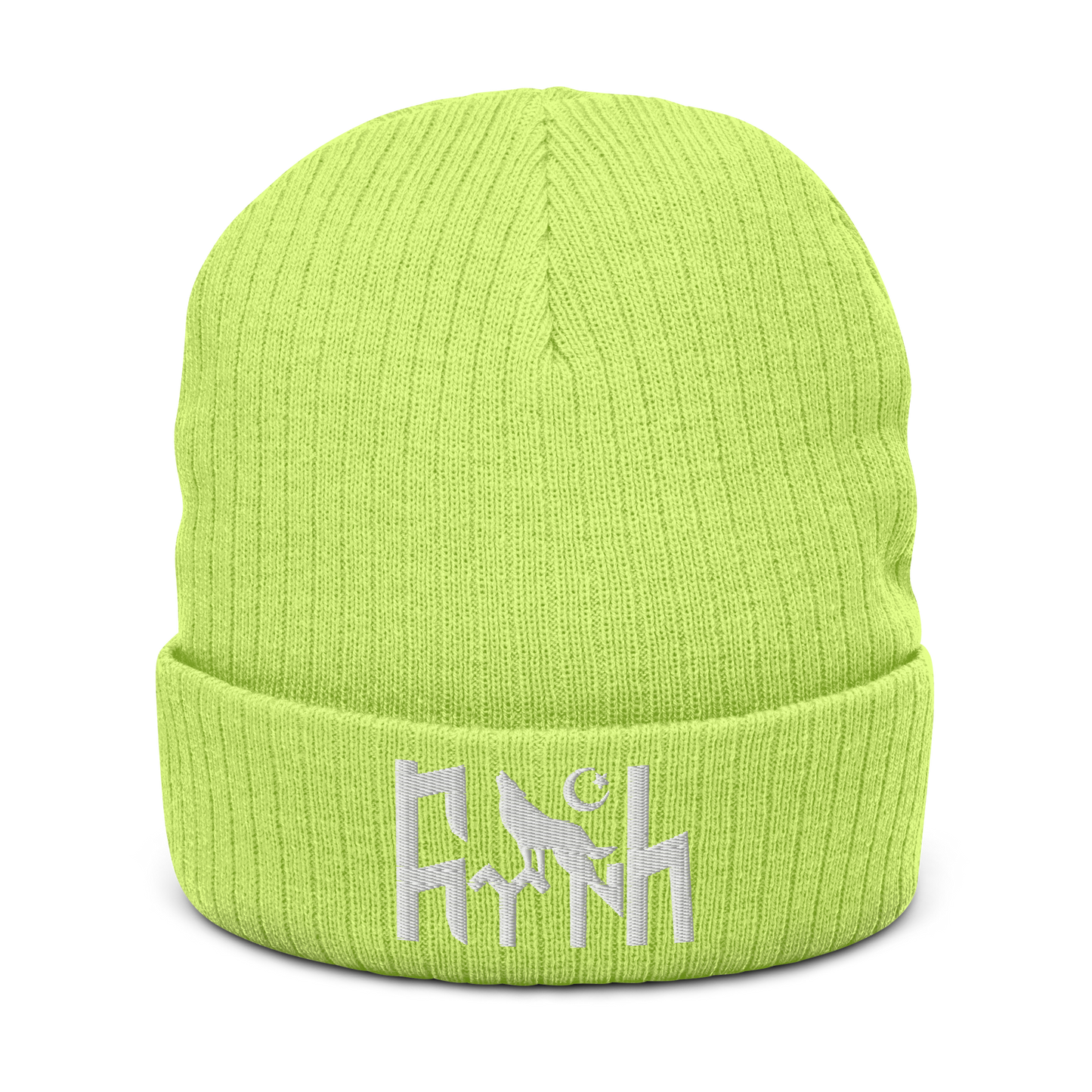 Ribbed knitted hat "Göktürk Wolf"