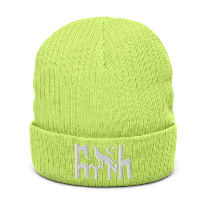 Ribbed knitted hat "Göktürk Wolf"