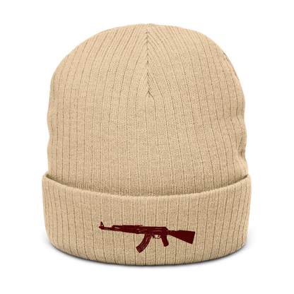 Gerippte Strickmütze "AK47"