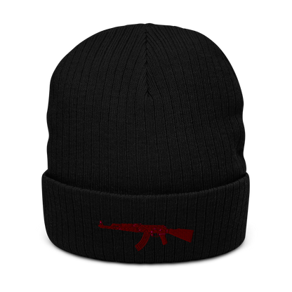 Gerippte Strickmütze "AK47"