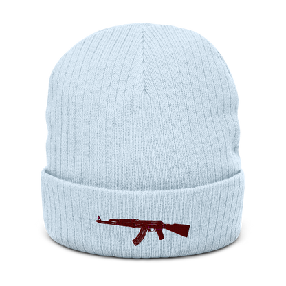 Gerippte Strickmütze "AK47"