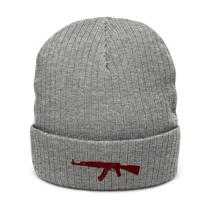 Gerippte Strickmütze "AK47"