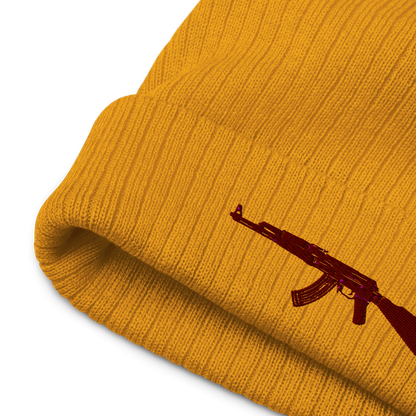 Gerippte Strickmütze "AK47"