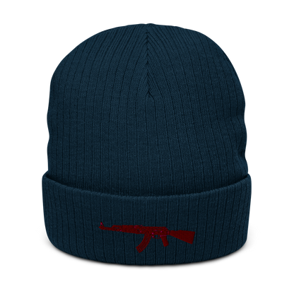 Gerippte Strickmütze "AK47"