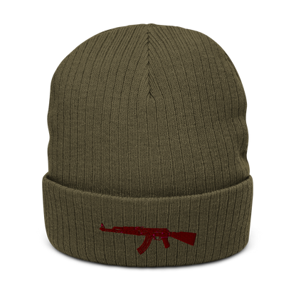 Gerippte Strickmütze "AK47"